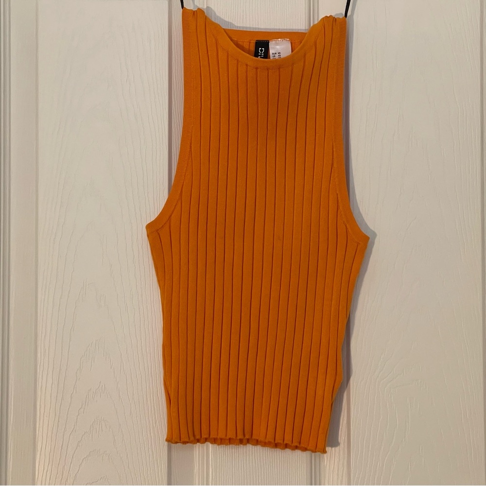 Orange Sleeveless Crop Top